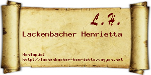 Lackenbacher Henrietta névjegykártya